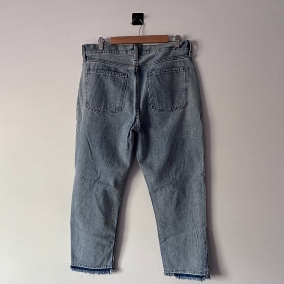 NWOT - Tall Old Navy High-Waisted Slouchy Straight Distressed Cut-Off - Picture 7 of 9